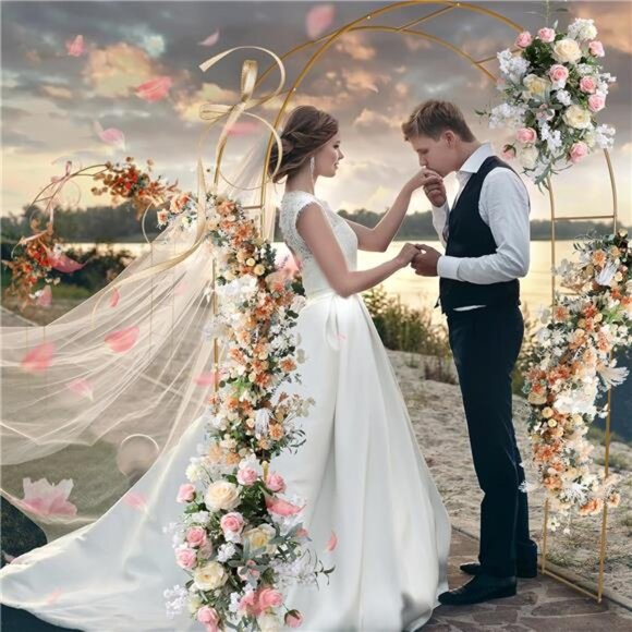 7.8ft Backdrop Stand-Balloon Arch Kit,Stable BalloonArch Frame,Metal WeddingArch - Picture 4 of 8